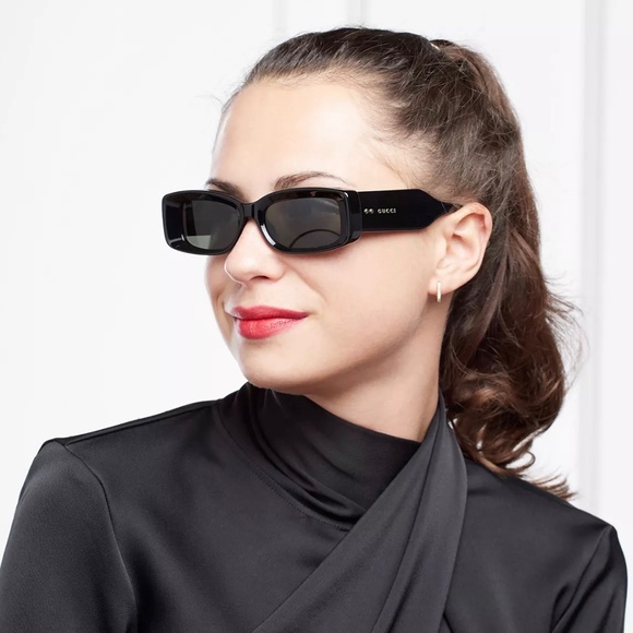 NEW GG1528S 001 GUCCI BLACK GREY SQUARE WOMEN GUCCI SUNGLASSES - Picture 8 of 14